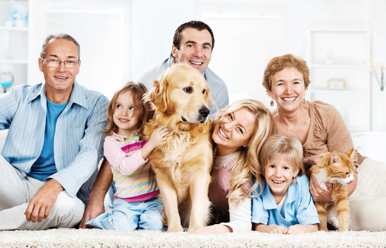 Happy pet parents with their dog