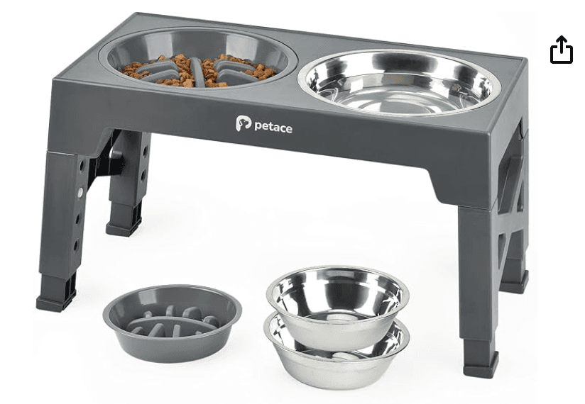Petace Elevated Dog Bowls Adjustable Raised Dog Bowl