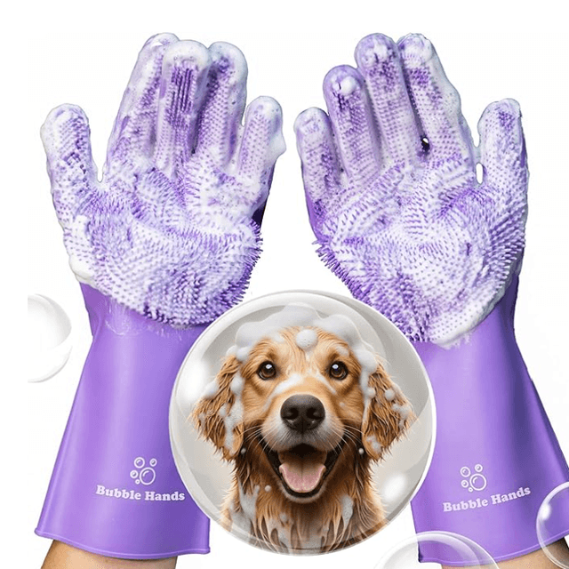Bubble Hands Dog Shampoo Gloves