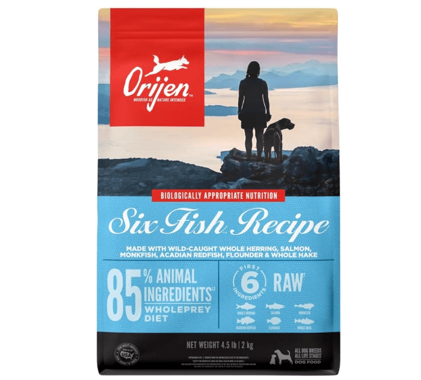 ORIJEN Grain Free Poultry Free High Protein Dry Dog Food Six Fish Recipe