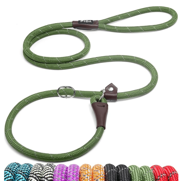 Fida Durable Slip Lead Heavy Duty Rope Leash Green